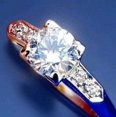 Original EARTH MINED DIAMOND Deco Engagement Ring Vintage PLATINUM Solitaire S 5