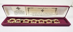Camrose and Kross Jacqueline Kennedy JBK Blue Rhinestone Chain Link Bracelet COA