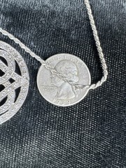 ✨Italy Sterling Silver 925 Large Modern Celtic Knot Pendant 20”Necklace✨