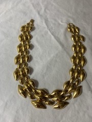 Vintage Napier 16.5” Thick Gold Tone Mesh Link Necklace Statement Choker Collar