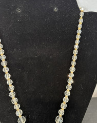 Faceted Graduating Crystal 20″ Necklace Hand Strung Amazing Shimmer