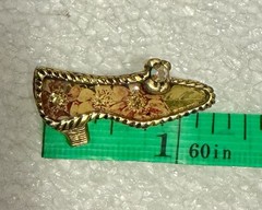 Vintage John Wind Maximal Art Signed Shoe Brooch Pin w/ AB Rhinestone