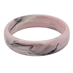 Pink Marble Swirl with Gray Black Abstract Chunky 1990s Bangle Bracelet
