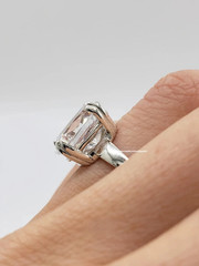 4.00 Ct Oval Cut Lab-Created Diamond Engagement Solitaire 14K White Gold FN Ring