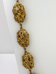 Vintage Chunky Gold Tone Necklace Runway Statement HUGE Heavy Nuggets Brutalist