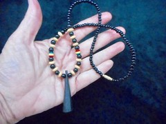 Vintage 1980’s Black Wooden Tribal Casual Necklace