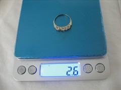 VINTAGE 14K WHITE GOLD WHITE TOPAZ RING SIZE 8.25 FOR REPAIRS