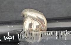 4 Sterling Silver Rings Modernist & Wide Free Form Rings Size 7-7.5