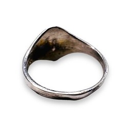 Vintage Initial Letter F Signet Oxidized 925 Sterling Silver Child Ring Size 3