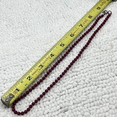 Burgundy Wine Bead Minimalist Necklace HEAVY READ 18″
