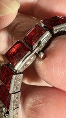 Antique Art Deco Watchenheimer Co Diamonbar Sterling Silver Bracelet 7 Inches