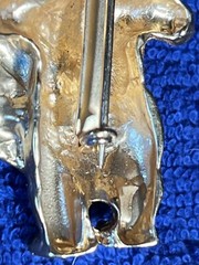 GOLDTONE VALENTINE BROOCH BABY HOLDING HEART W/5 STONES UNBRANDED