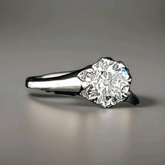 Platinum Vintage Engagement Ring 1.05ct. Lab Grown Euro-Cut Diamond