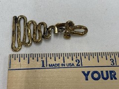 Vtg Celebrity N.Y. Gold Tone Necklace And Clip On Earrings Brutalist Style G C