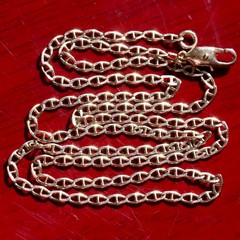 14k yellow gold necklace 18.75″ anchor / mariner link chain vintage 4.25gr N3642