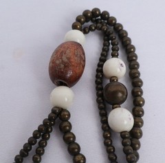 VTG Boho Ethnic Tribal Long Wood Beaded Necklaces (6) Earth Tones