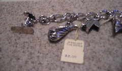 VINTAGE 1960’s ‘JEWELART’ STERLING SILVER 7 INCH CHARM BRACELET (8 CHARMS)