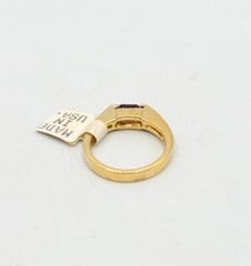 Vtg Sz 7 Ring Sm Purple Cubic Zirconia 18KGE Stackable Fashion Jewelry StyS3