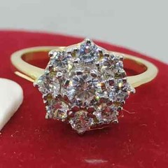 Art Deco Vintage Style Lab Created Diamond Wedding 14k Yellow Gold Finish Ring