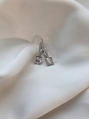 ​JCM Sterling Silver 925 Cubic Zirconia Round Leverback Drop Earrings