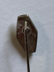 Vintage Antique silver tone Stick pin with Mother of Pearl inlayed unisex