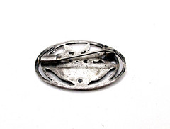 Vintage Pierre Bex French Brooch Pin Enamel Rhinestone Art Deco Trombone Clasp