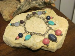 (R Carolyn Pollack 925 Sterling Silver Multi Stone Dangle Magnet Bracelet 41.4g