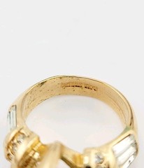 Vtg Sz 7 Ring Cocktail ESPO Lg Teardrop Cubic Zirconia 14KTGE Jewelry Esposito