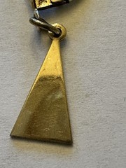 VTG Rolled Gold Dangle Triangle Leverback Earrings-Dainty Floral Accent-Pierced