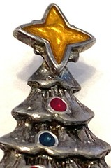 VTG Jezlaine 925 Sterling Silver Enamel Christmas Tree 1.5″ x 1″ Brooch/Pin