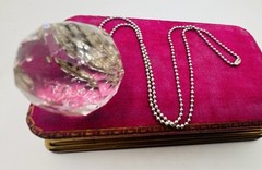 VTG Silver Large Faceted Pendulum 3D Ball Pendant Necklace Occult Magic Macabre