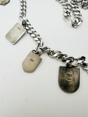 Vintage Monet Link Chain 835 935 Sterling Silver Travel Charm Necklace 28”
