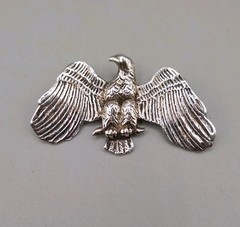 Vintage Sterling Silver Eagle Brooch, sitting on branch 2.25″ by 1.25″ pin