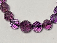 VINTAGE GRADUATED FACETED AMETHYST BEAD 18 INCH NECKLACE