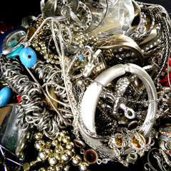 Vintage To Now ALL SILVER TONE Craft/Junk Jewelry Lot 4.12 Redesign DIY Create