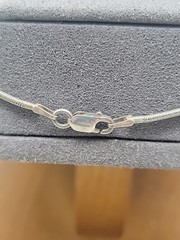Sterling Silver CW Mosiac Crystal Pendant Necklace 18″ 925 ITALY Snake Chain