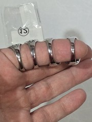 4pc Lot Size 12 Men US Army Military Rings Blue Sapphire Simulated Stone Bulk