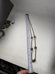 Antique Southeast Asian Peranakan Filigree Station Necklace – Mixed Metal 24″