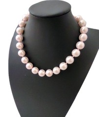 Vintage 15 to 18 Inch Large Pearl Necklace Silver Tone Clasp Estate Jewelry