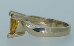 14K Natural 1 Carat Yellow Sapphire & Diamond Ring