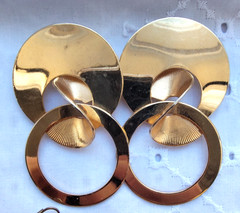 Vintage Pierced, Hoop, Drop Earrings Lot (10) Stars, Flowers, Rings