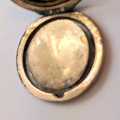 Antique Victorian Gold Filled Oval Photo Locket c1880s w Original Portrait