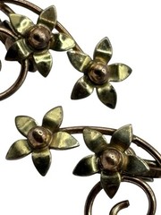 VTG Sterling Silver 925 Floral Ear Climber Swirl Earrings Gold Plated Clip On