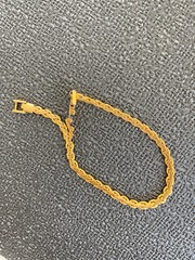 HIGH END *RARE* 8.2″ AMAZINGLY GORGEOUS UNIQUE 2-SIDE BRAID GOLD TONE BRACELET