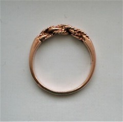 Vintage European Solid 14K 585 Rose Pink Gold Twisted Rope Design Band Ring 14kt