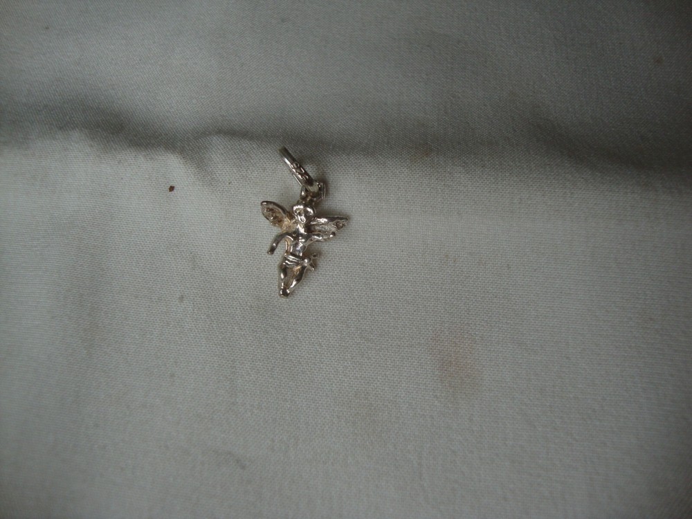 VINTAGE 1970-80s TINY 3D CHERUB ANGEL STERLING SILVER STAMP 925 CHARM/PENDANT