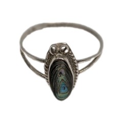 Vintage Alpaca Mexico Abalone Ring Size 6 Sterling Silver