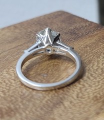 Vintage Platinum Engagement Ring 2.40CT.Lab Grown Old Euro Round Cut Diamond