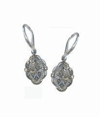 From Estate 40 Diamonds 14k White Gold Dangling Earrings