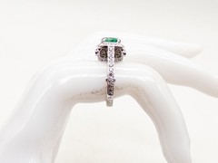 $12,000 3.50ct AAA+++ Colombian Emerald VS G Diamond Platinum HALO Ring 12g